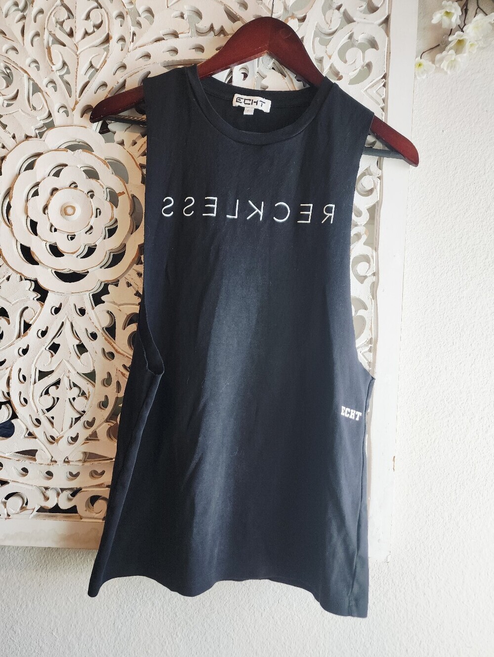 ECHT RECKLESS MENS MUSCLE TANK-TOP COTTON SIZE SMALL